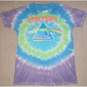 Liquid Blue Pink Floyd Shirt Women M Blue Tie Dye Dark Side Of The Moon Graphic